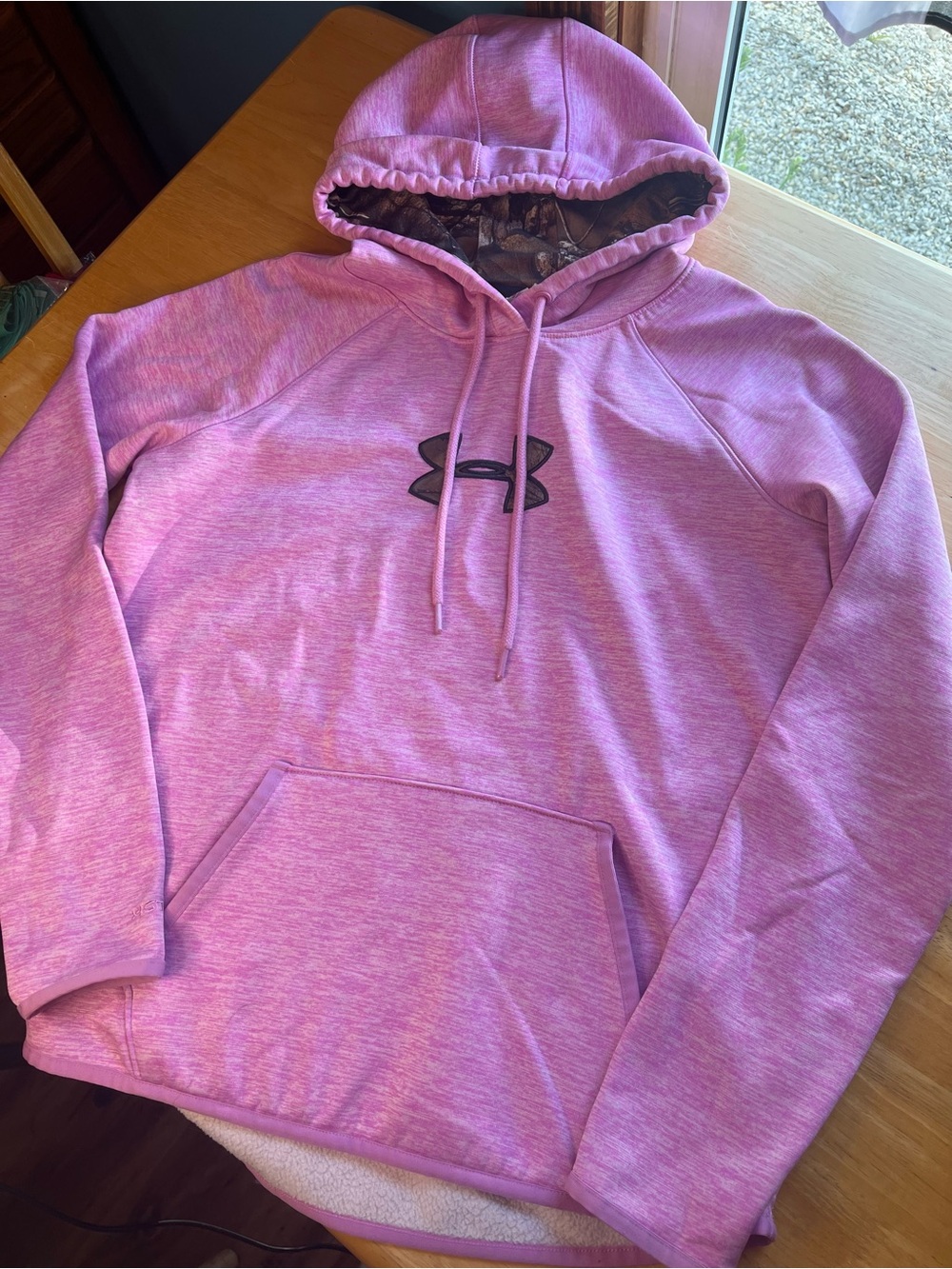Under Armour Men’s Pink Crewneck Hoodie with Logo